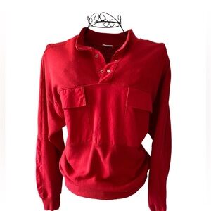 Vintage Red Long-Sleeve Pullover
